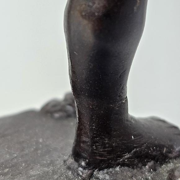 Bronze Cherub Angel Statue Playing Tambourine French Style Musical Vintage Art - Picture 7 of 14